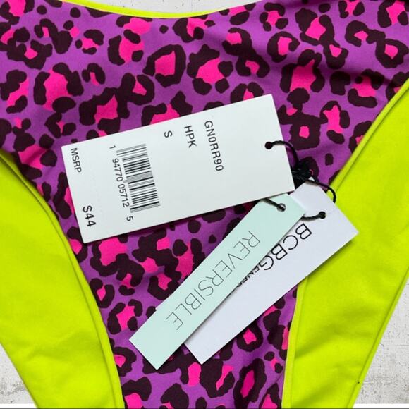 NWT BCBGeneration Two Piece Cheetah Print Reversible Swimsuit Size Small - Picture 3 of 10